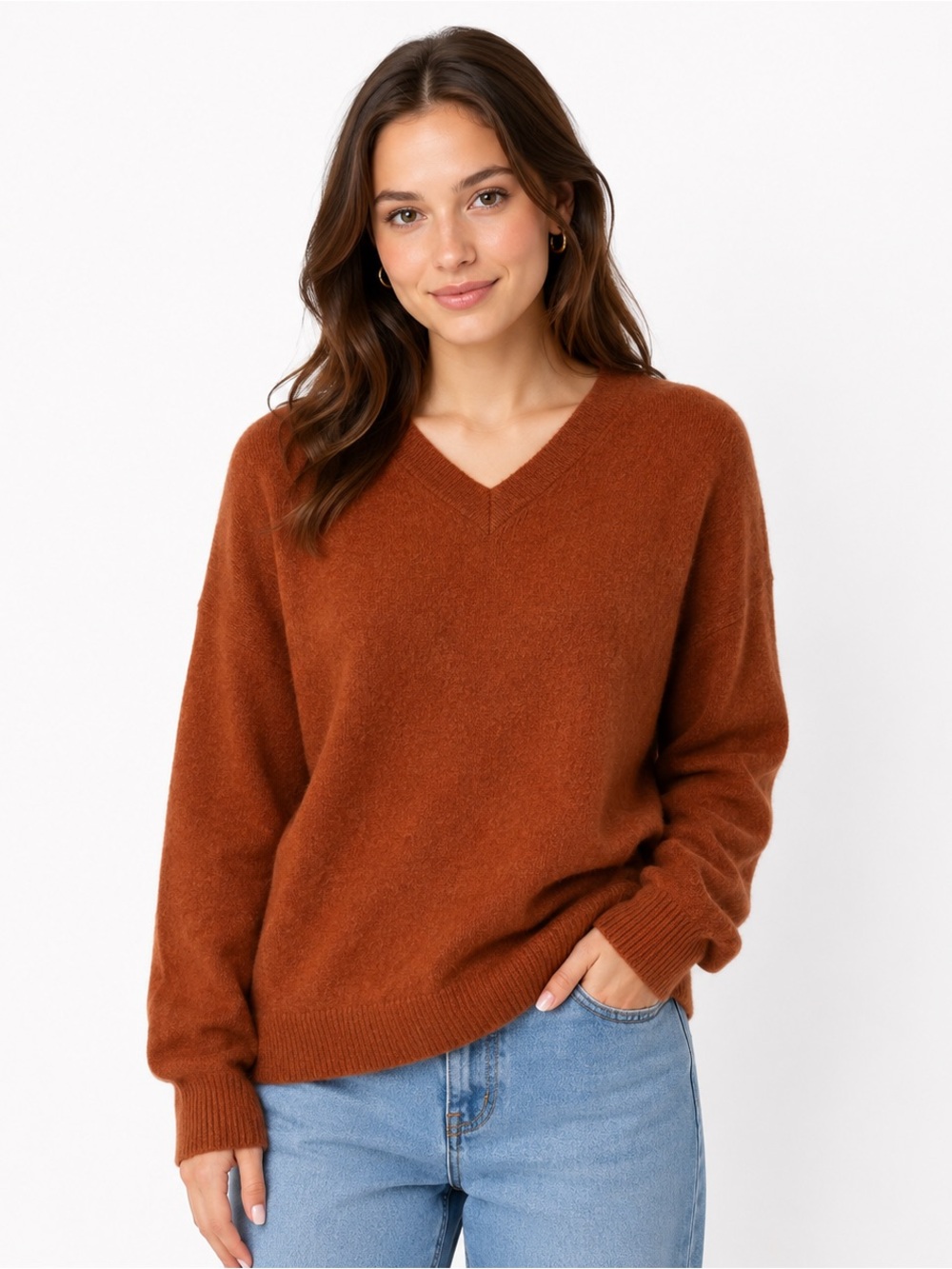 Turnbury brand Orange 100%‎ cashmere sweater